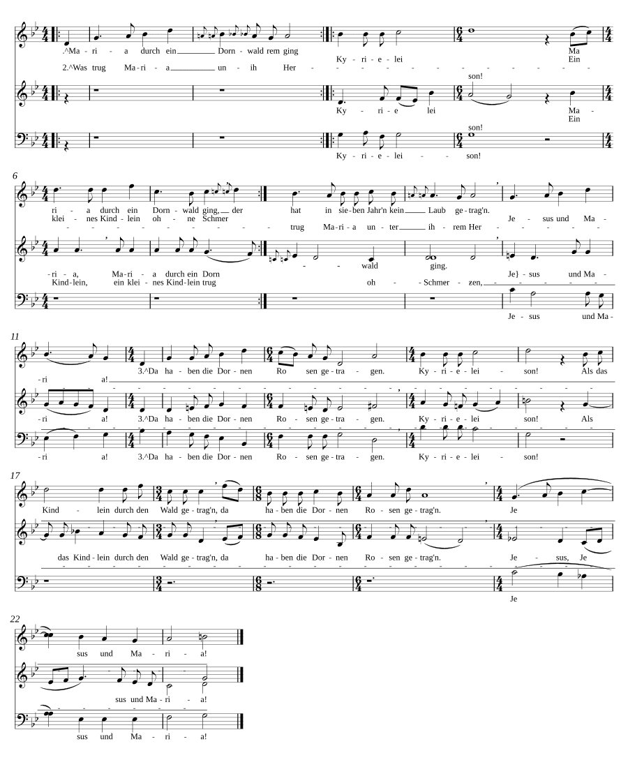 Мария шла через терновый лес (Maria durch ein' Dornwald ging)