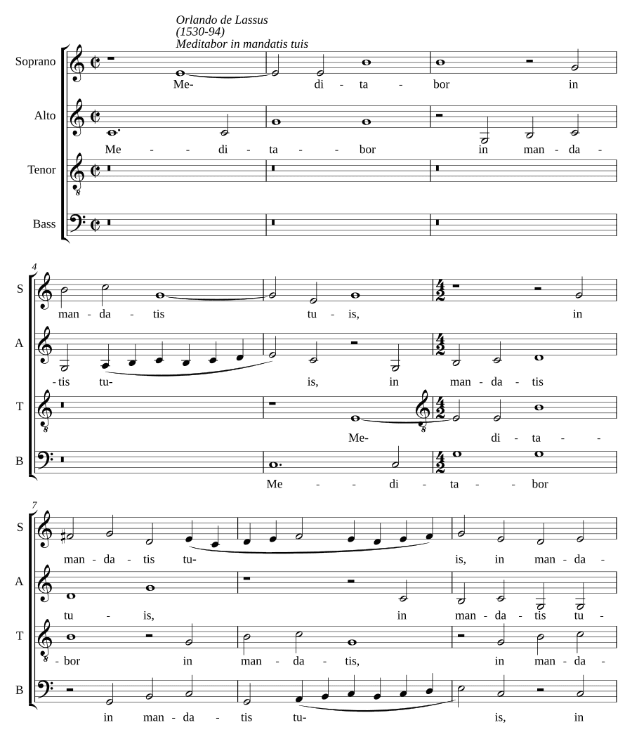 Размышляю о заповедях Твоих (Meditabor in mandatis tuis). Для вокала
