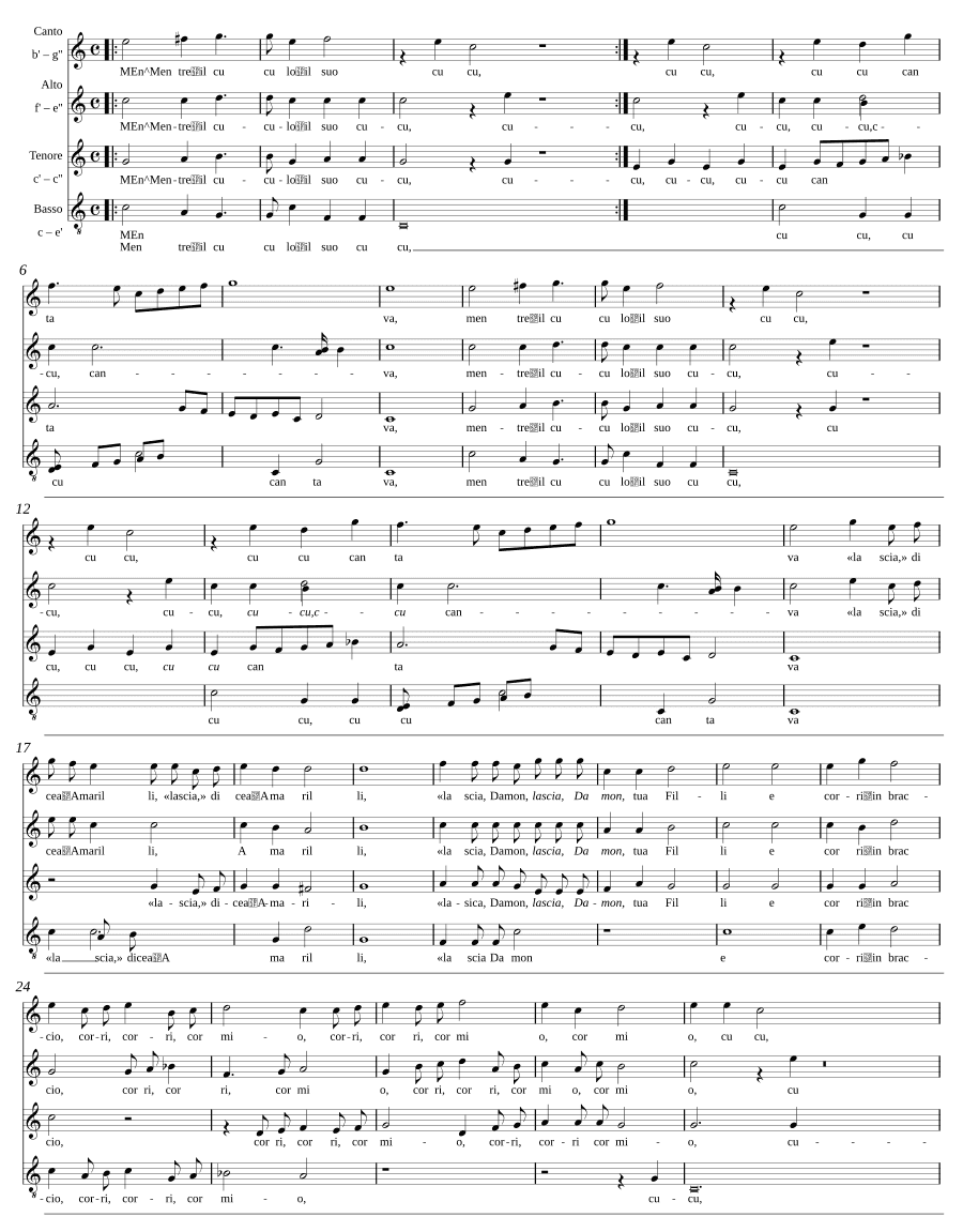 Пока кукушка пела свою куку (Mentre el cuculo il suo cucu cantava)