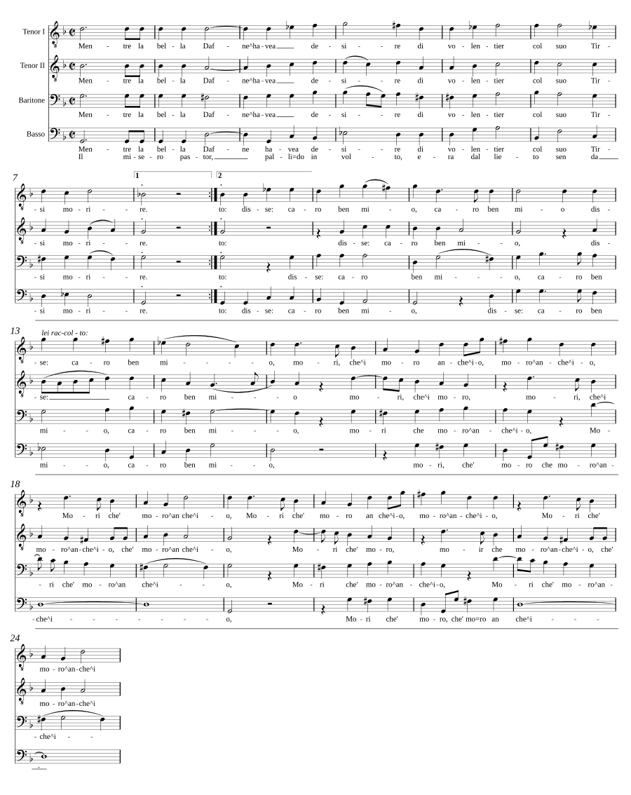 Пока прекрасная Дафна (Mentre la bella Dafne)