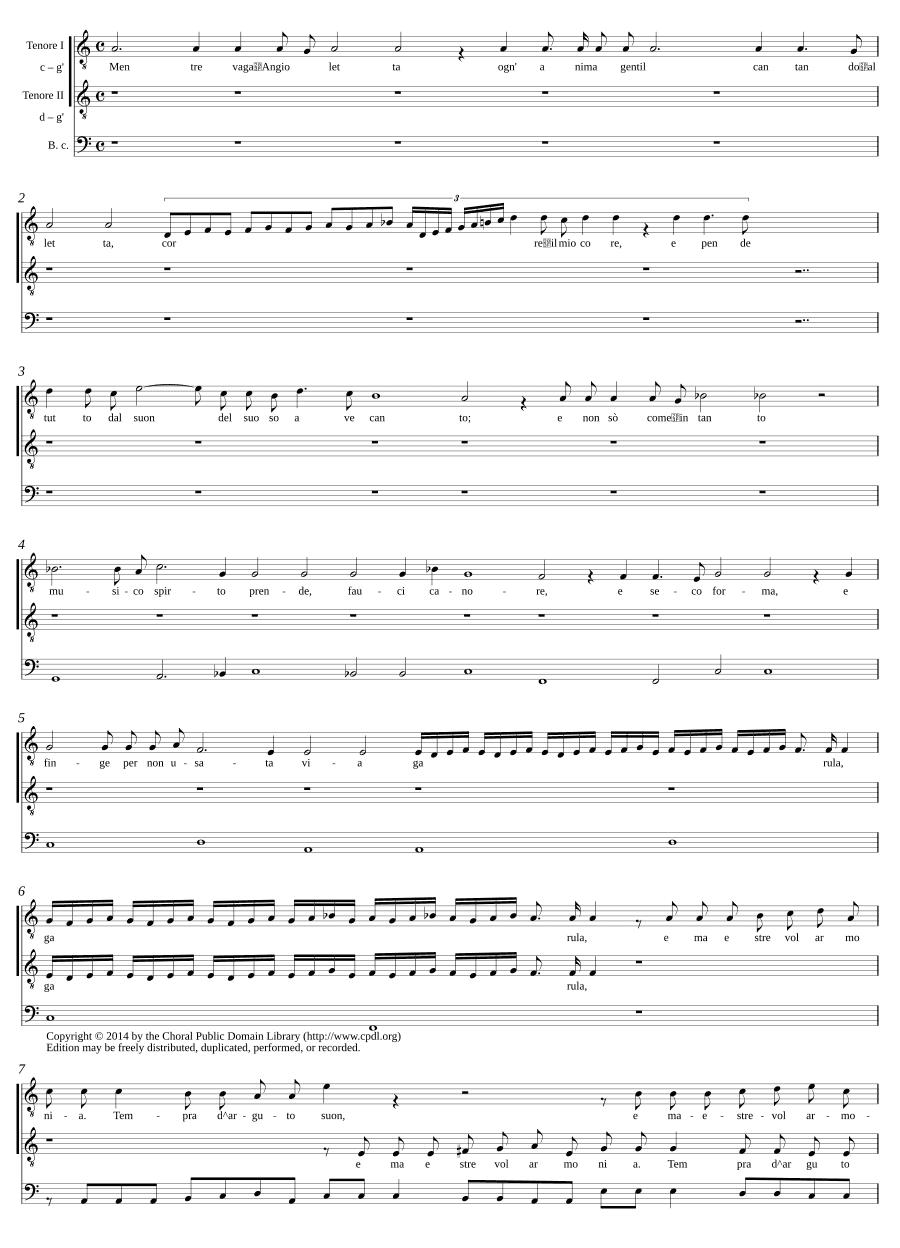 Пока прекрасная ангелочка (Mentre vaga angioletta)