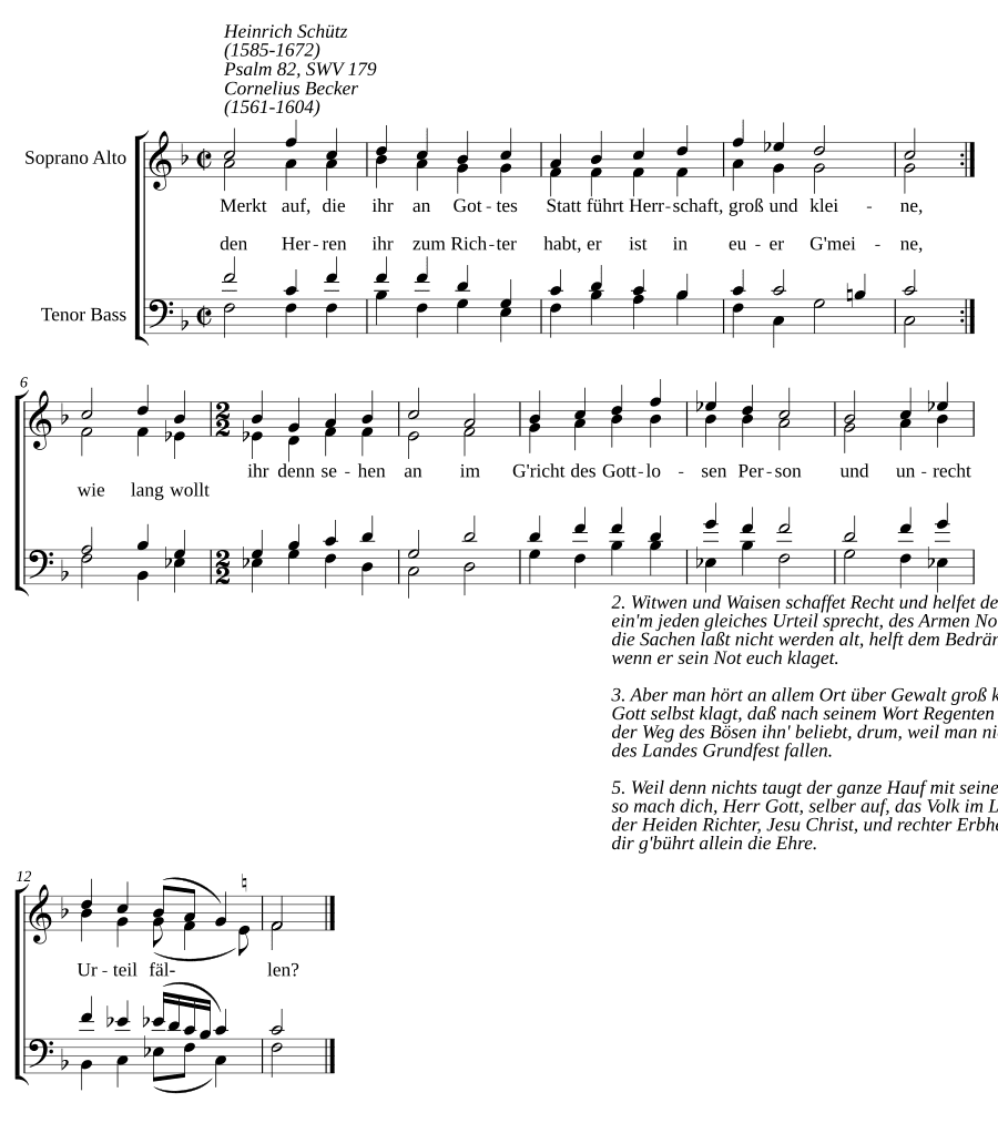Внемлите, вы, кто на месте Бога (Merkt auf, die ihr an Gottes Statt, SWV 179)