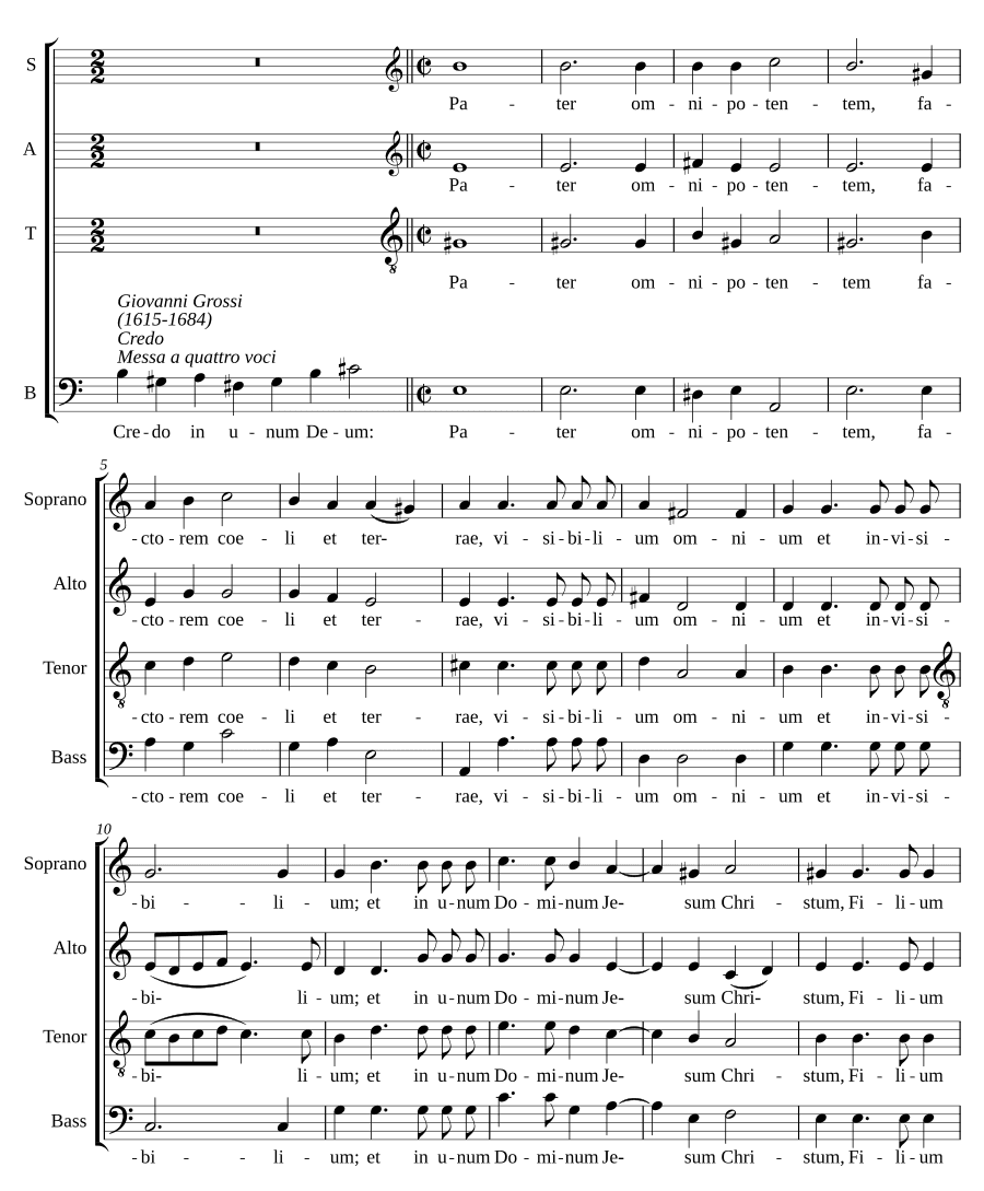 Месса на четыре голоса (Messa a quattro voci)