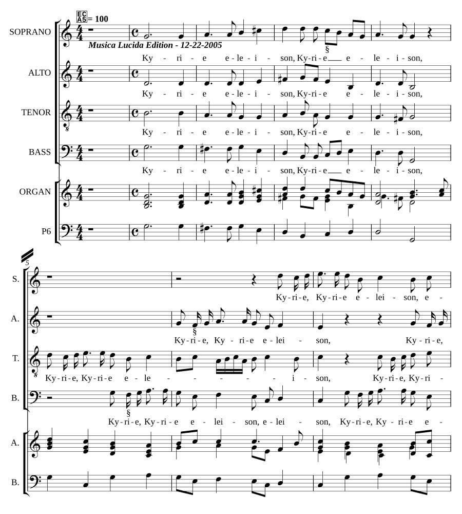 Концертная месса на четыре голоса (Messa concertata a quattro voci)