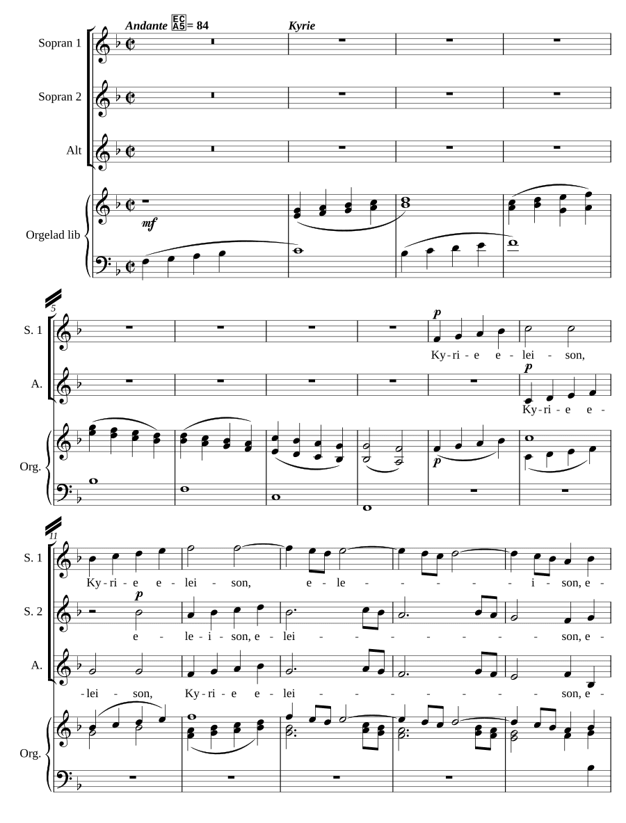 Месса для SSA и органа (Messe für SSA und Orgel)
