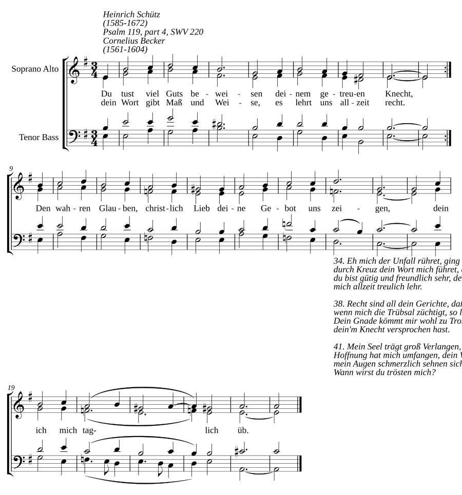 Ты проявляешь много добра (Du tust viel Guts beweisen, SWV 220)