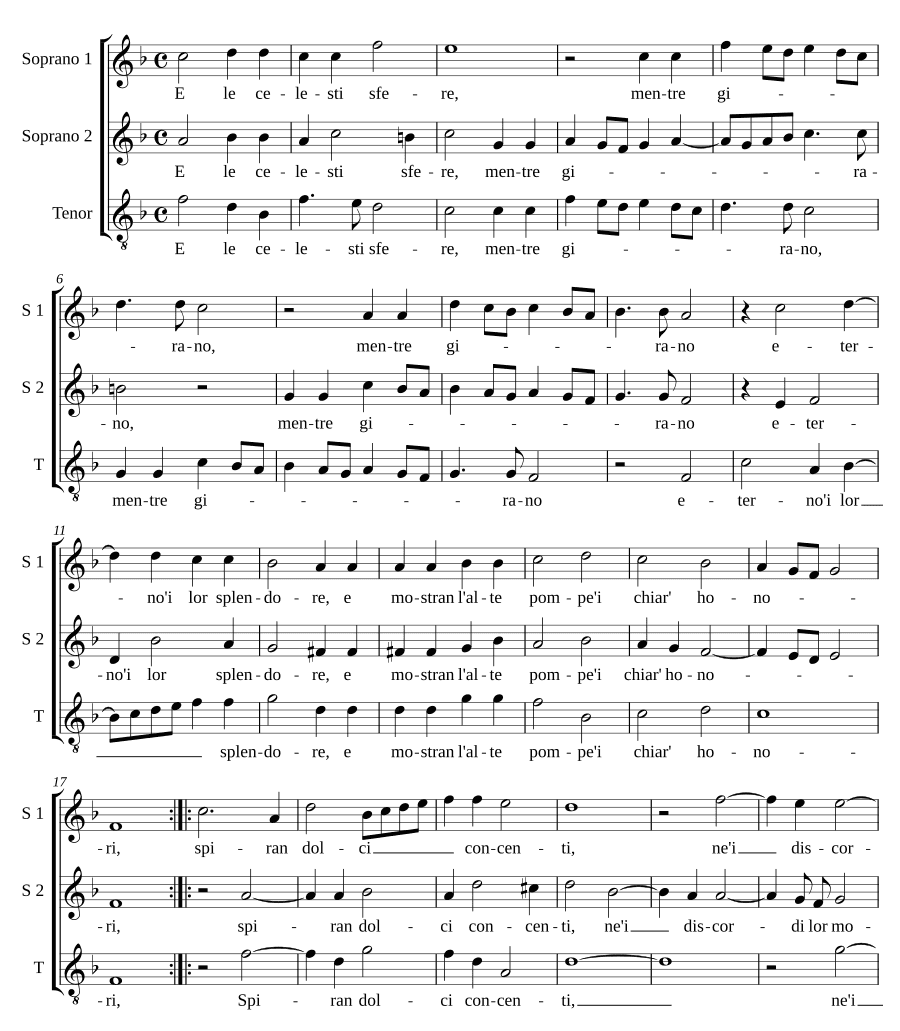 И небесные сферы (E le celeste sfere)
