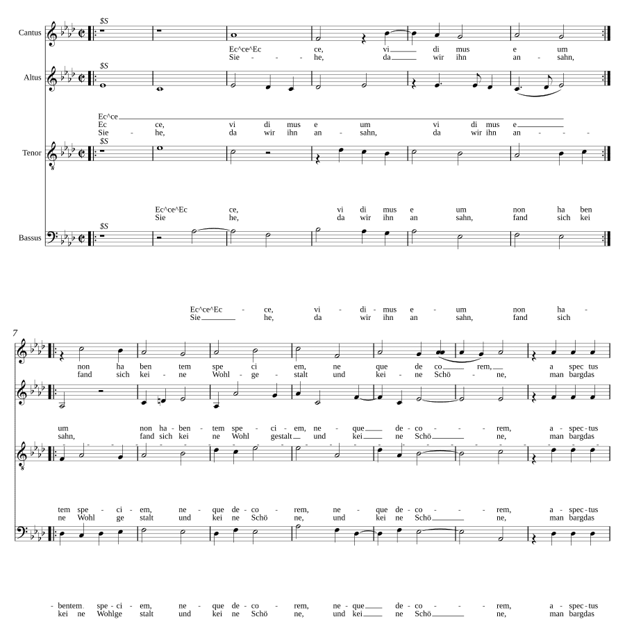 Вот, мы видели Его / Siehe, da wir ihn ansahn (Ecce, vidimus eum / Siehe, da wir ihn ansahn)