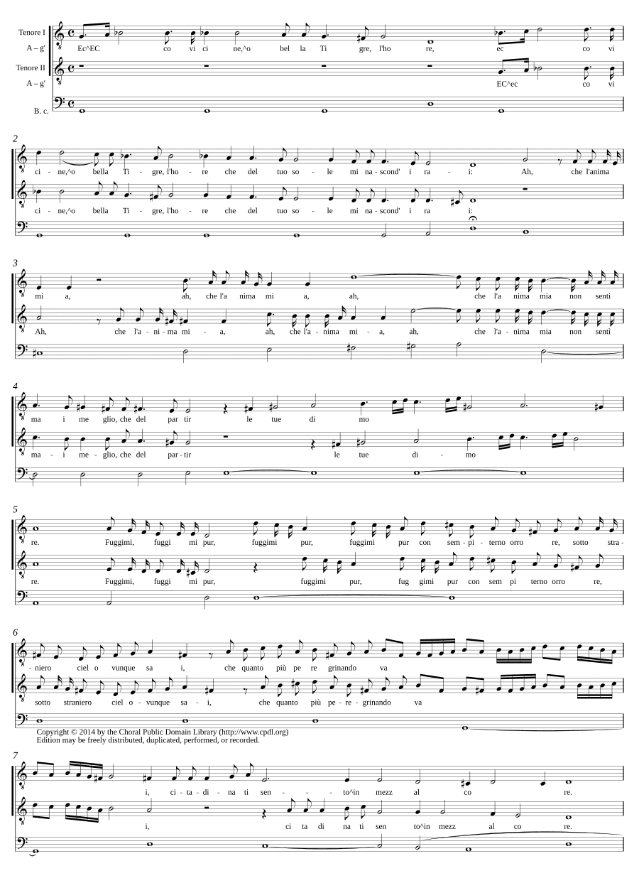 Вот близко, о прекрасная Тигра (Ecco vicine o bella Tigre)