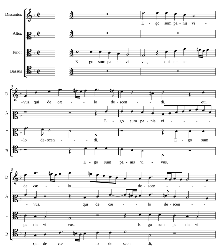 Я — живой хлеб, 4 голоса (Ego sum panis vivus 4vv)