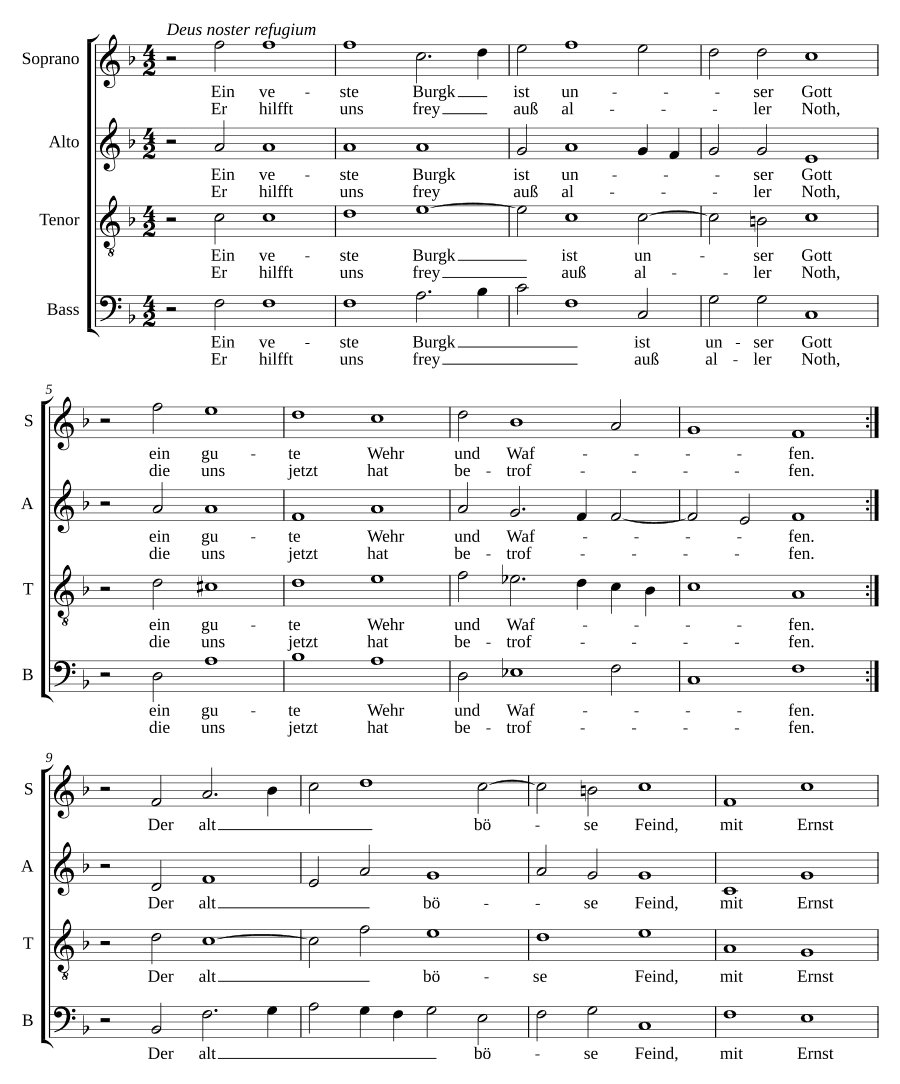 Твердая крепость — наш Бог (Ein veste Burgk ist unser Gott) гомофонно
