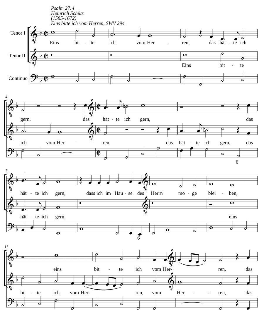 Одно прошу у Господа (Eins bitte ich vom Herren). SWV 294
