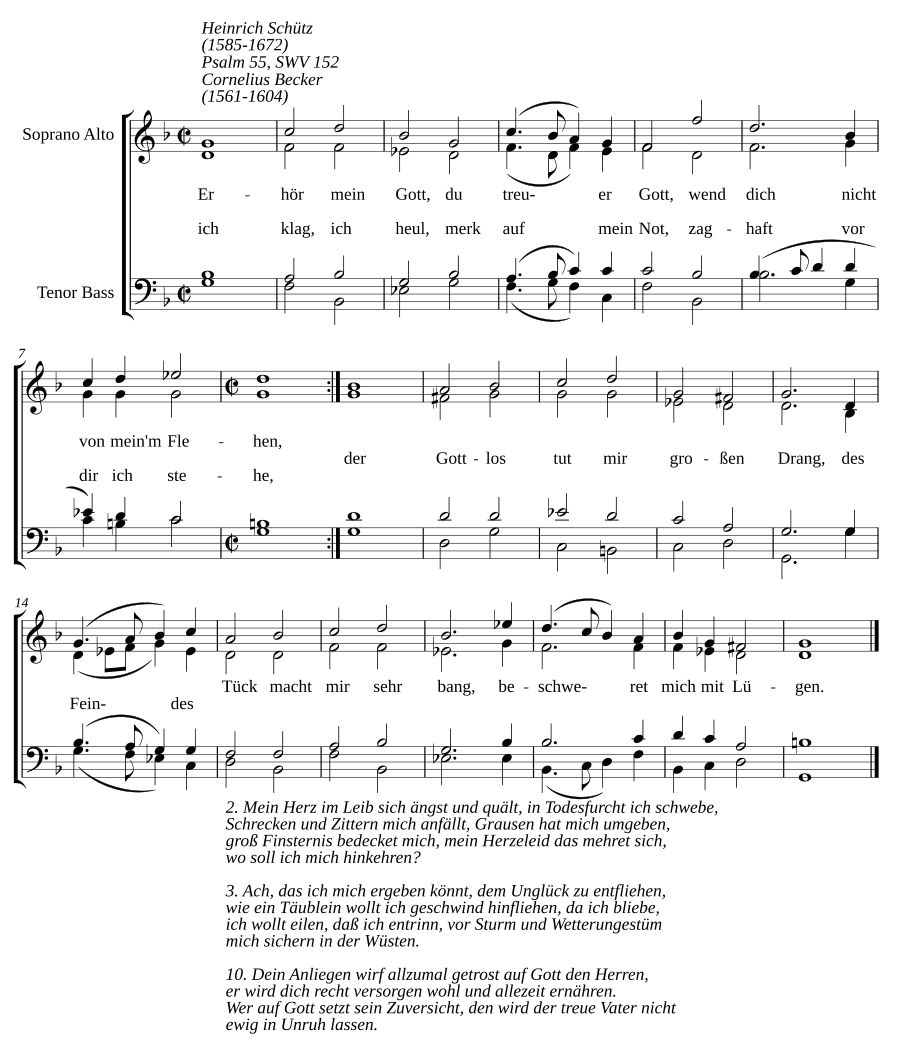 Услышь мою молитву, верный Бог, SWV 152 (Erhör mein Gbet, du treuer Gott, SWV 152)