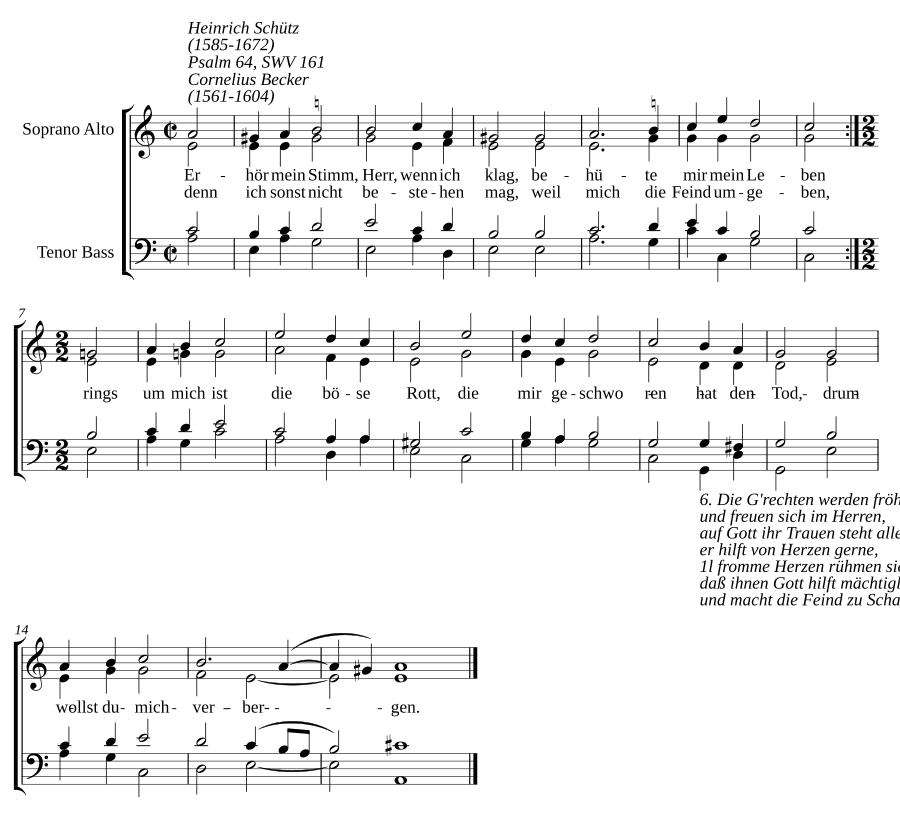 Услышь мой голос, Господи, когда я плачу, SWV 161 (Erhör mein Stimm, Herr, wenn ich klag, SWV 161)