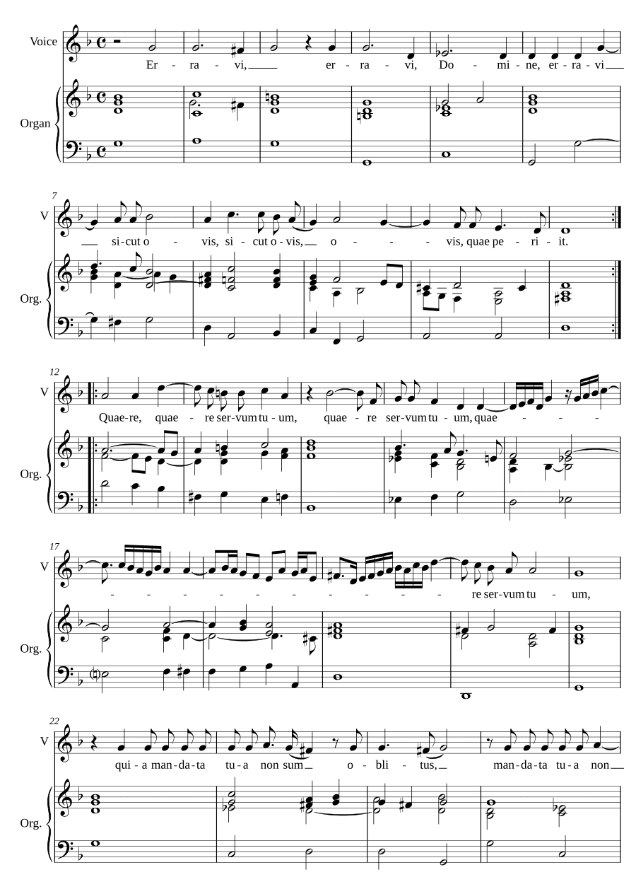Блуждал я, Господи (Erravi, Domine)