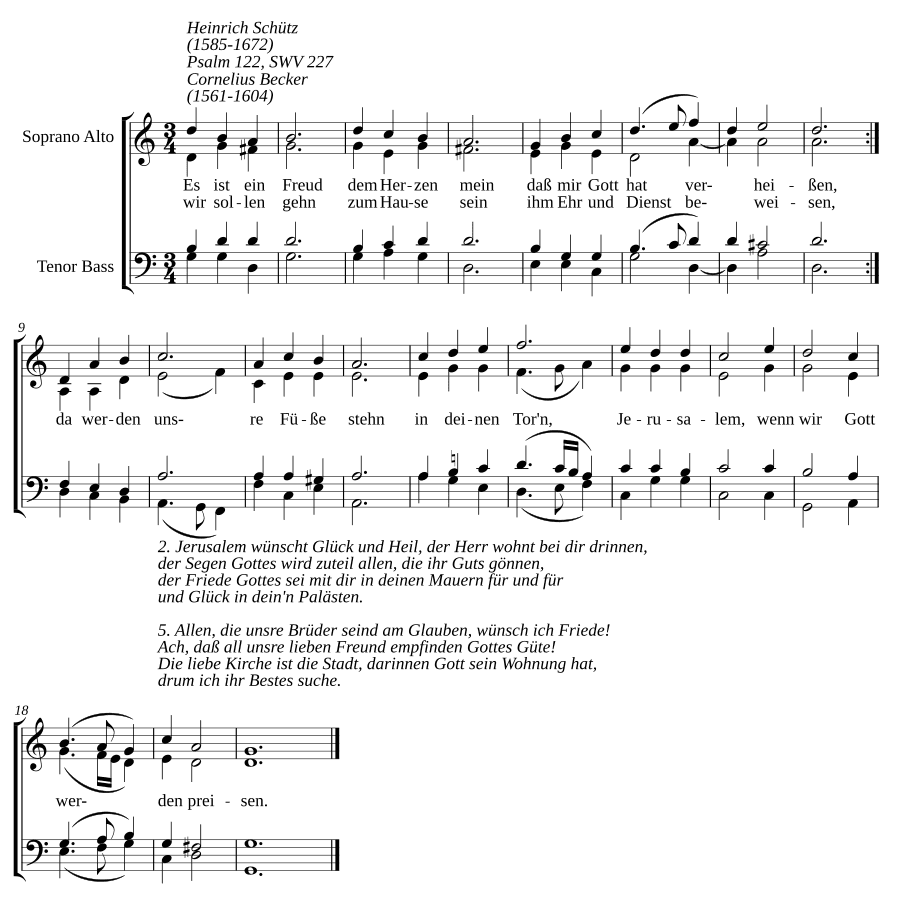 Радость в моём сердце, SWV 227 (Es ist ein Freud dem Herzen mein, SWV 227)