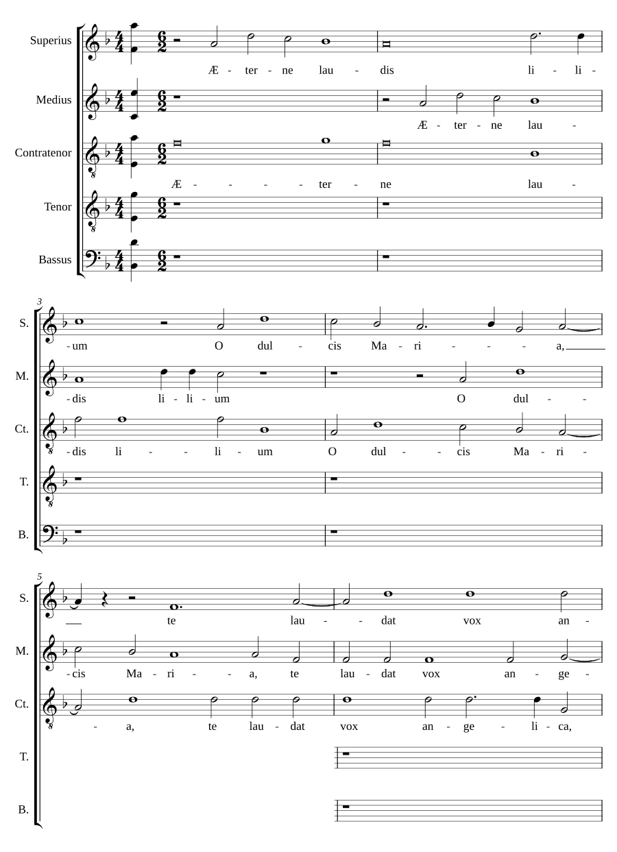 Вечный лилия хвалы (Eterne laudis lilium)
