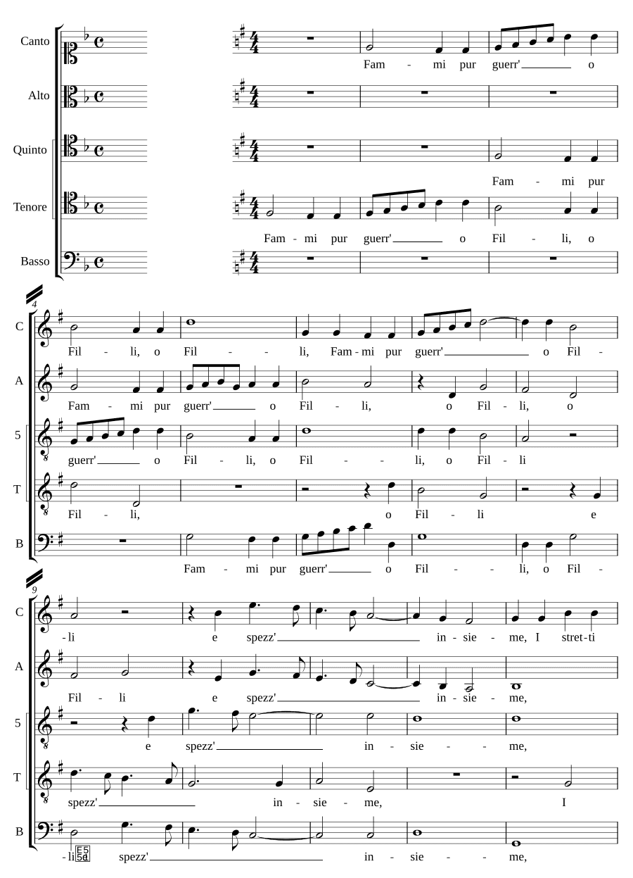 Веди меня в бой, Филли (Fammi pur guerr' o Filli)