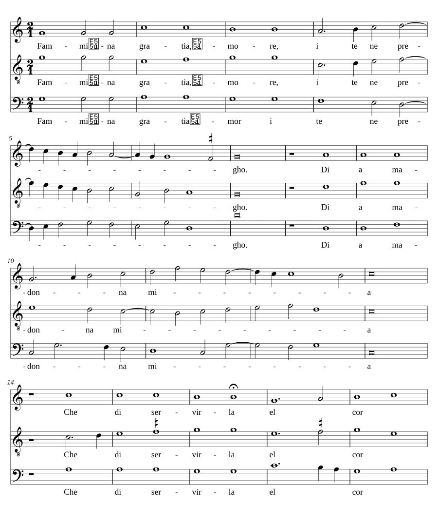 Даруй мне милость, любовь (Fammi una gratia, amore)