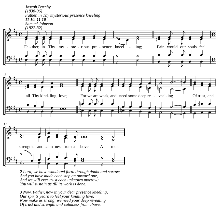 Отец, преклоняюсь в Твоем таинственном присутствии (Father, in Thy mysterious presence kneeling)