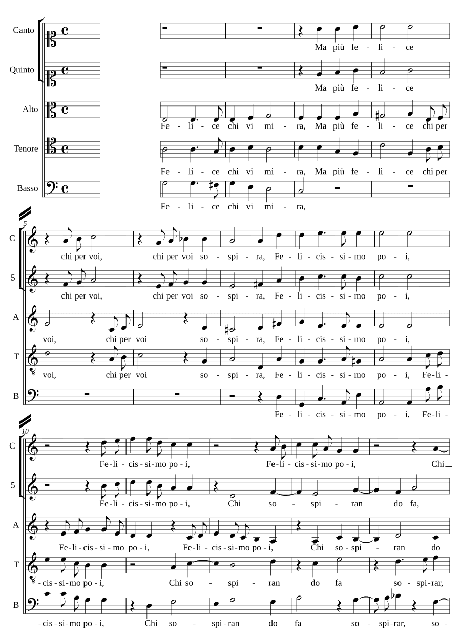 Счастлив тот, кто смотрит на вас (Felice chi vi mira)