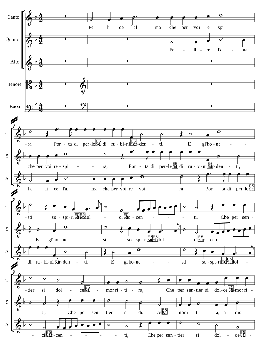 Счастлива душа, что ради вас (Felice l'alma che per voi)