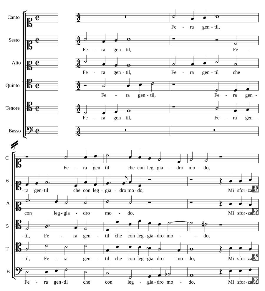 Дикая дама, что с изящным видом (Fera gentil che con leggiadro modo)