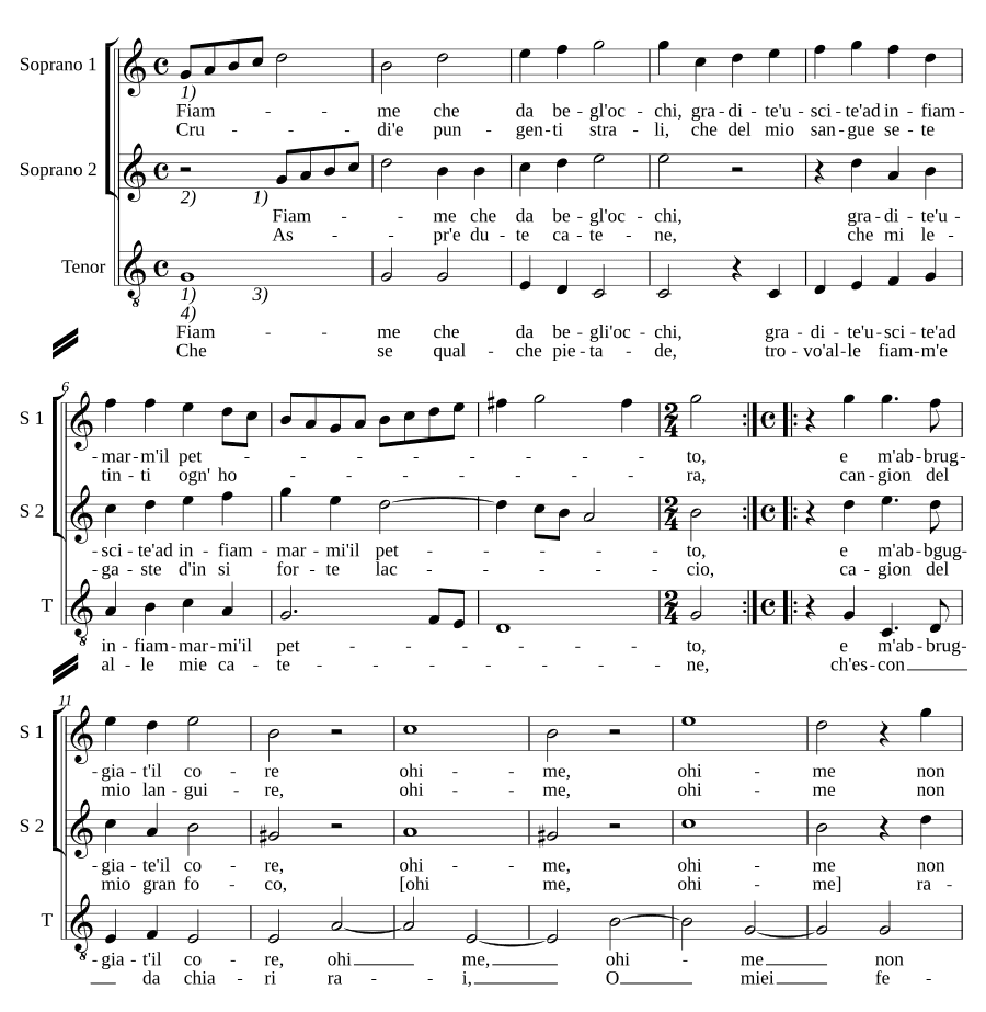 Пламя, что из прекрасных глаз (Fiamme che da begli occhi)