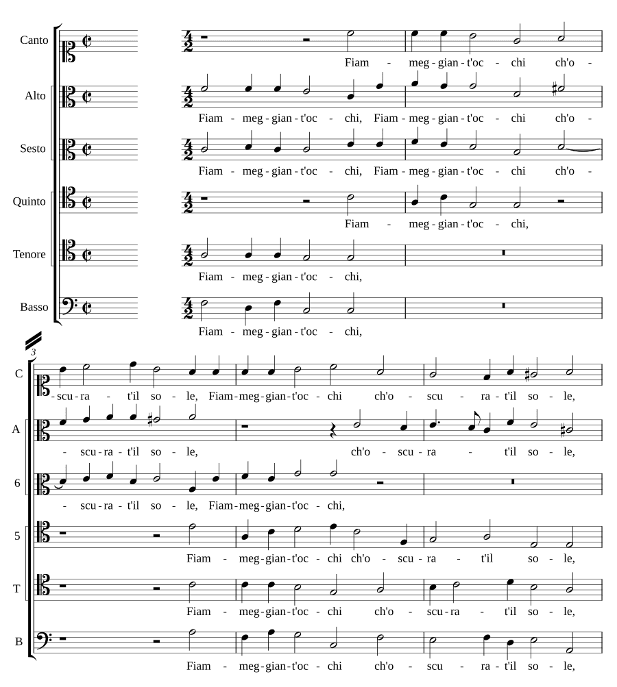 Пылающие глаза, что затмевают солнце (Fiammeggiant' occhi ch'oscurat' il sole)