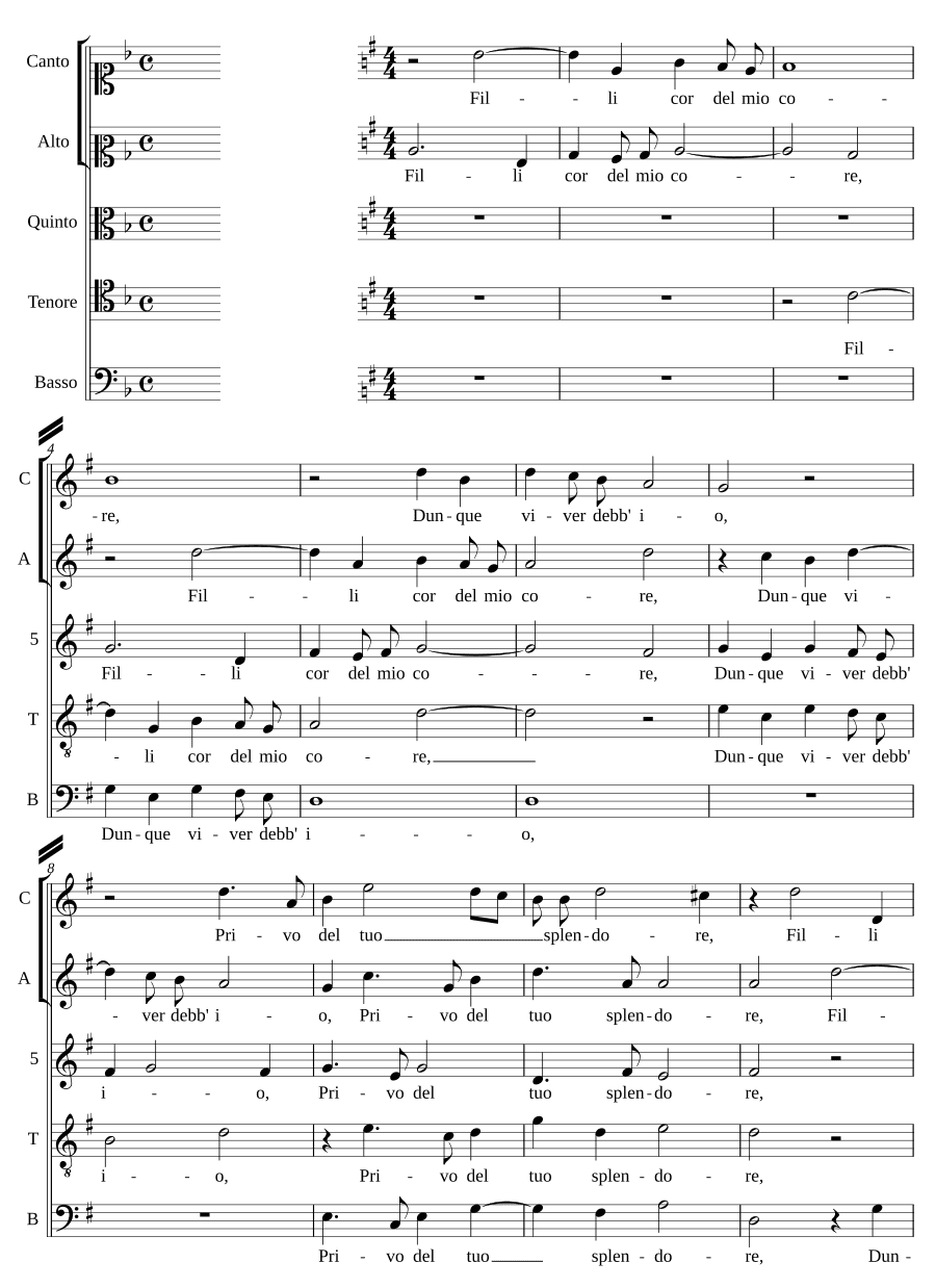 Филли, сердце моего сердца (Filli cor del mio core)