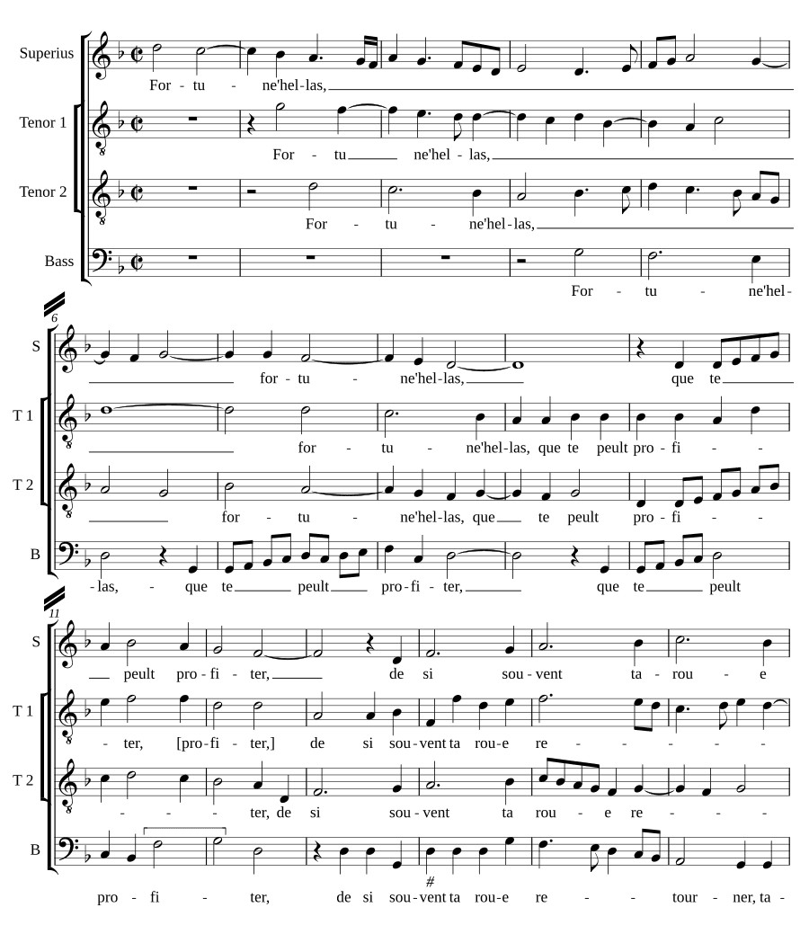 Увы, судьба (Fortune helas)