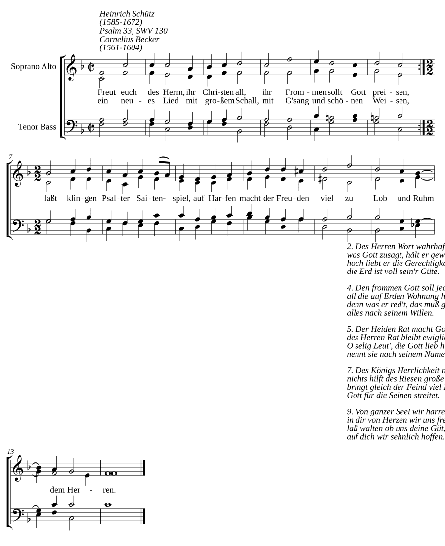 Радуйтесь в Господе, все христиане, SWV 130 (Freut euch des Herrn, ihr Christen all, SWV 130)