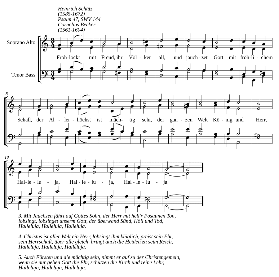 Радуйтесь с радостью, все народы, SWV 144 (Frohlockt mit Freud, ihr Völker all, SWV 144)