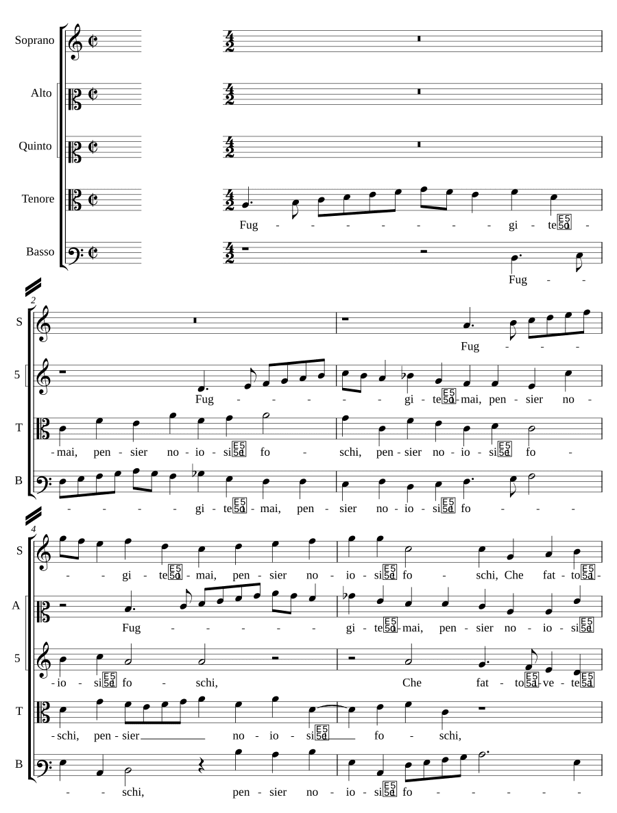 Бегите теперь, мысли (Fuggite omai pensier)