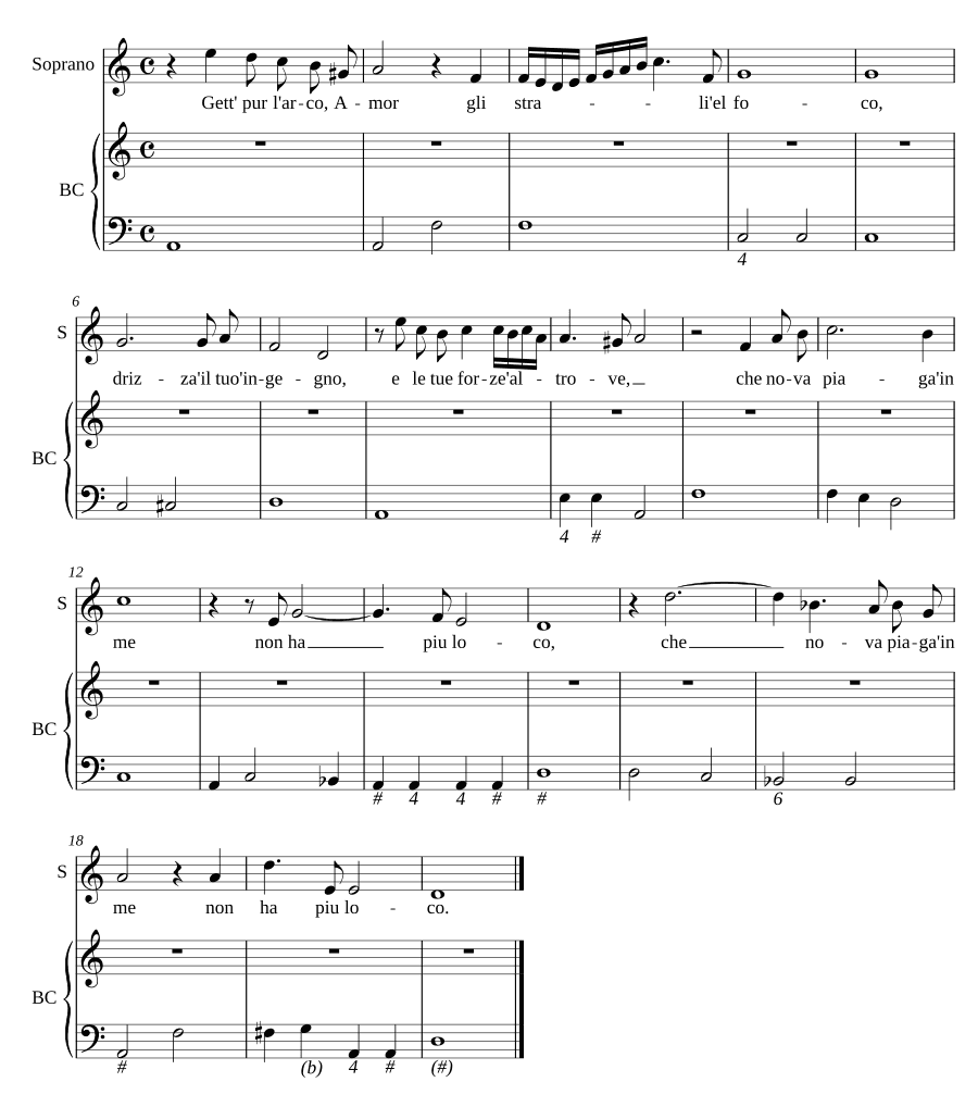 Отпусти лук, Амур (Getta pur l'arco Amor)