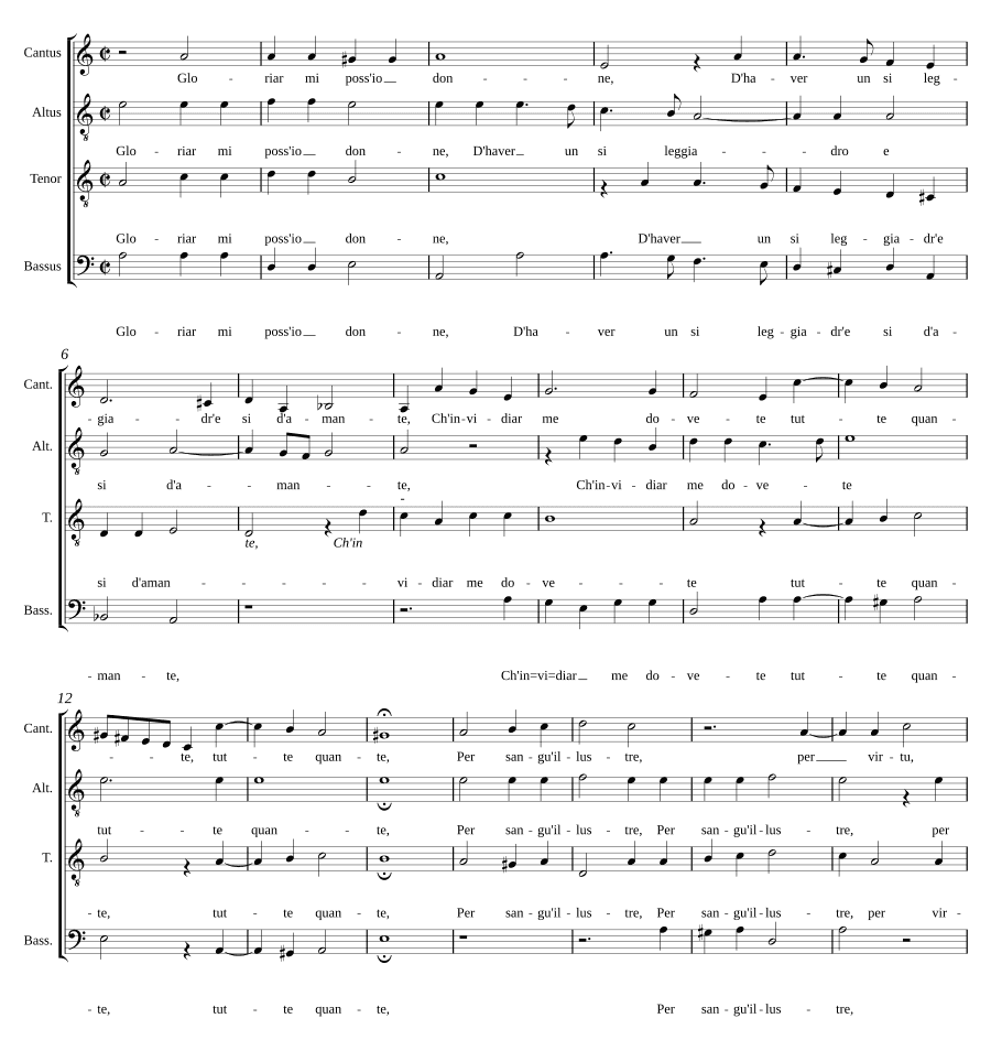 Могу я славить, о женщины (Gloriar mi posso io donne)
