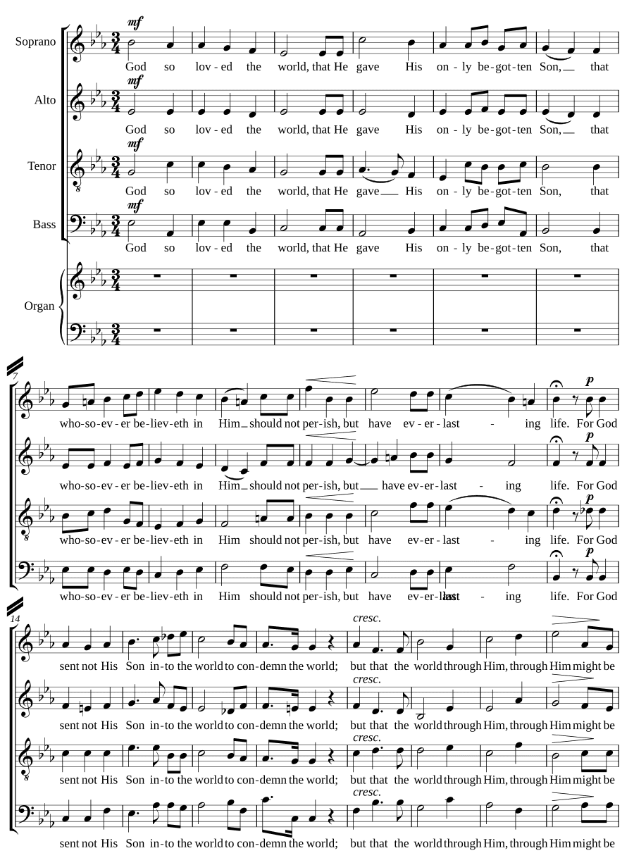 Так возлюбил Бог мир (God so loved the world)