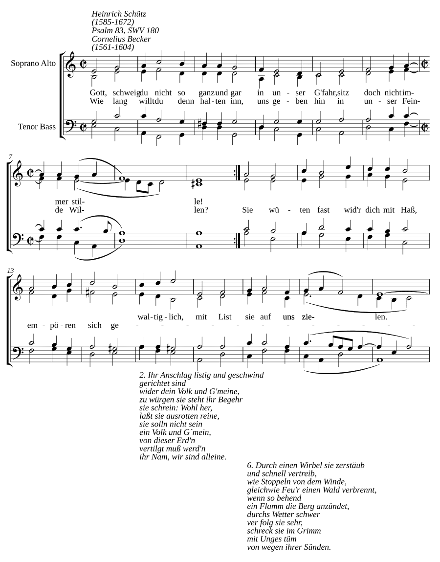 Боже, не молчи совсем, SWV 180 (Gott, schweig du nicht so ganz und gar, SWV 180)