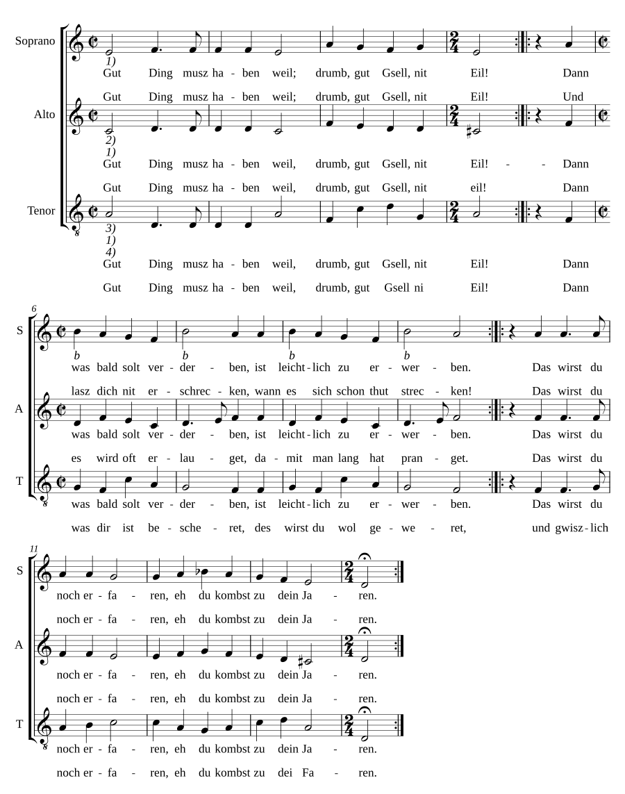 Хорошее дело должно иметь время (Gut Ding musz haben weil)