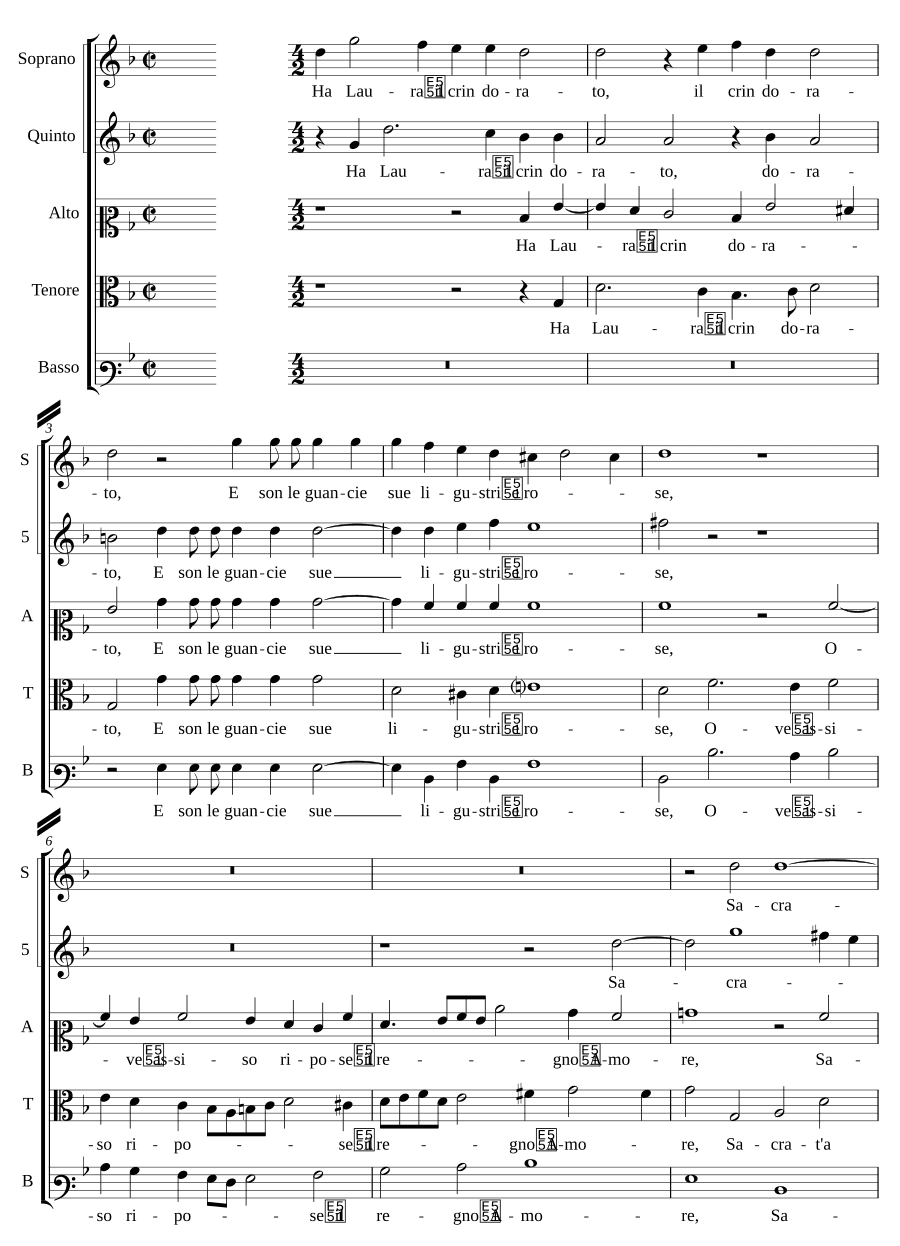 У Лауры золотистые волосы (Ha Laura il crin dorato)