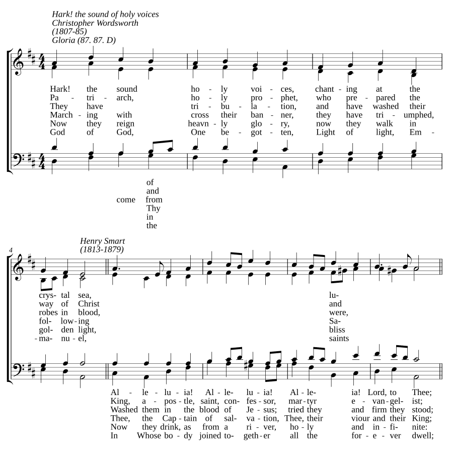 Слушайте! Звук святых голосов (Hark! the sound of holy voices)