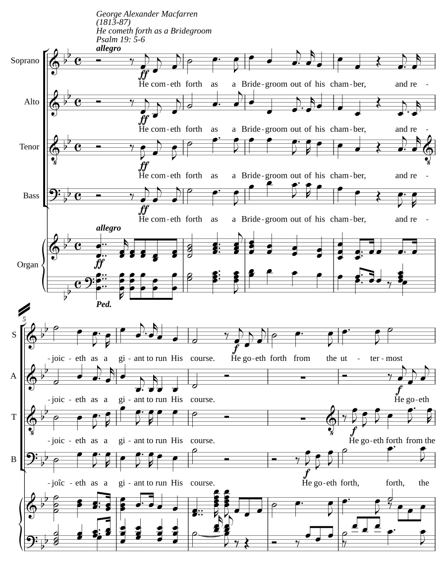 Он выходит, как жених (He cometh forth as a Bridegroom)