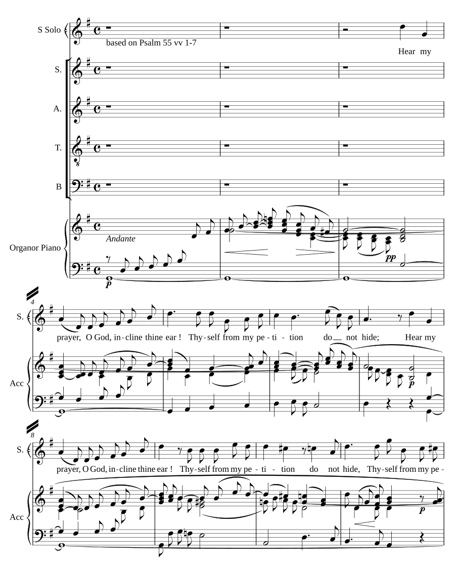 Услышь мою молитву/О, если бы мне крылья голубя (Hear my prayer/O for the wings of a dove)