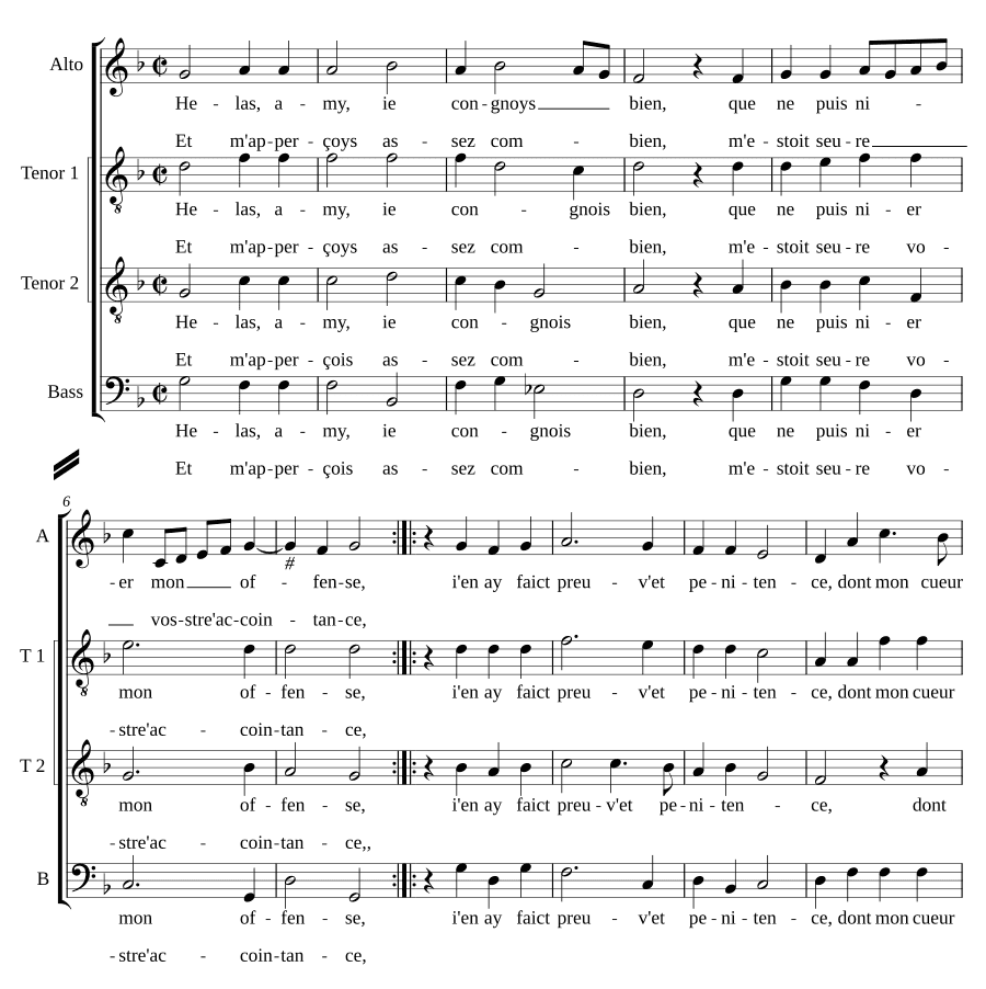 Увы, друг мой, я узнаю (Helas amy ie congnoys)