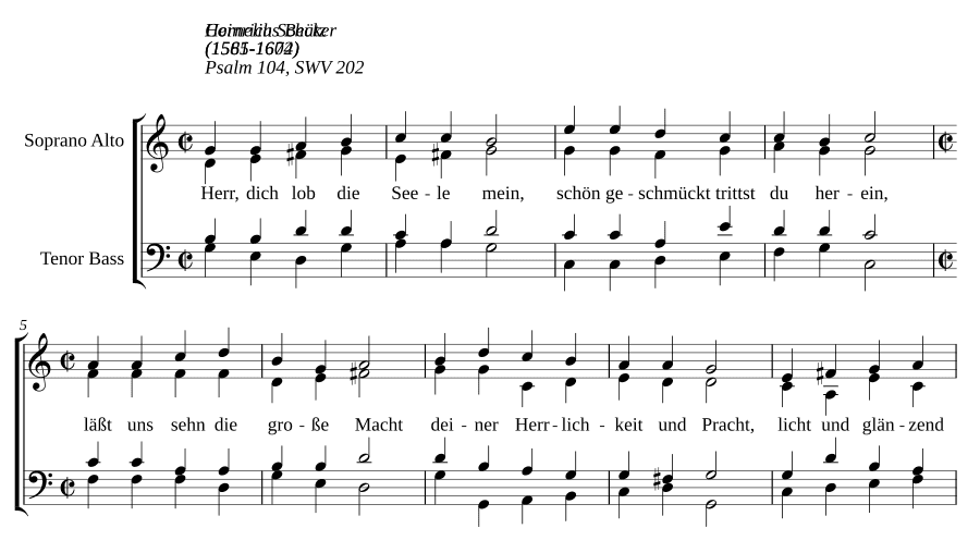 Господи, душа моя восхваляет Тебя (Herr, dich lob die Seele mein).