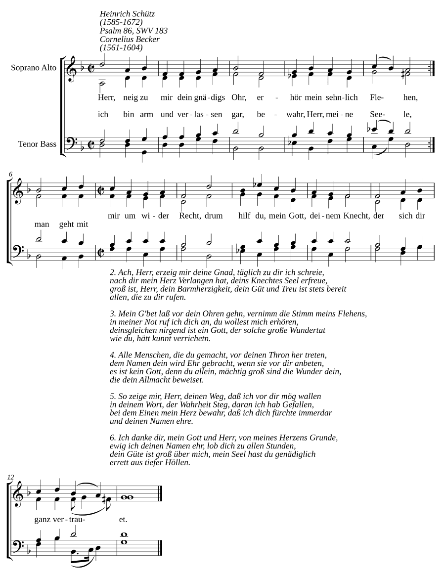 Господи, наклони к мне ухо милостивое, SWV 183 (Herr, neig zu mir dein gnädigs Ohr, SWV 183)