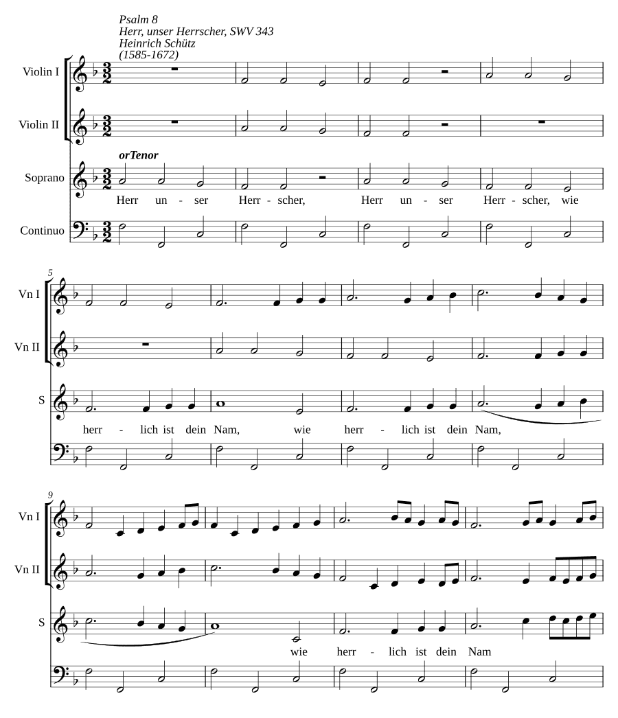 Господь, наш Владыка, как славно имя Твое (Herr, unser Herrscher, wie herrlich ist dein Nam, SWV 343)