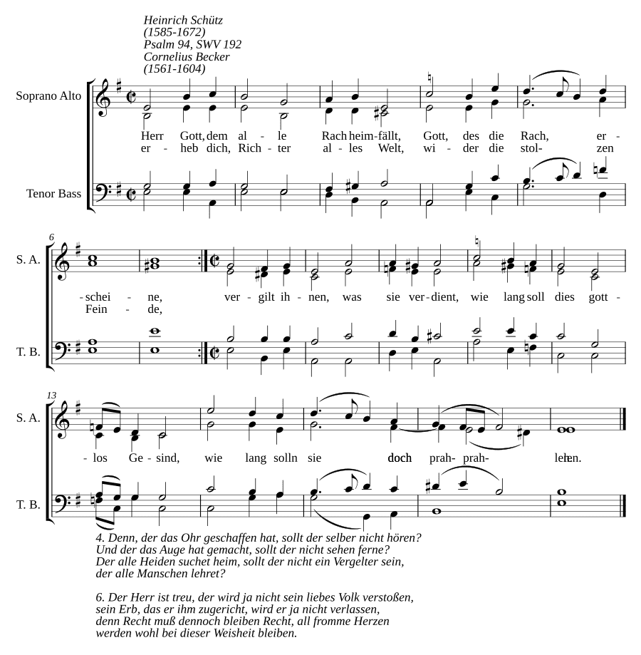 Господь Бог, которому принадлежит всякая месть, SWV 192 (Herr Gott, dem alle Rach heimfällt, SWV 192)