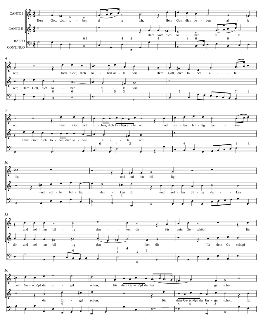 Господи Боже, все мы восхваляем Тебя (Herr Gott, dich loben alle wir).