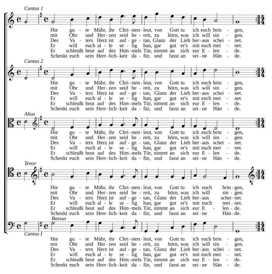 Вот добрая весть, христиане (Hie gute Mähr, ihr Christenleut)
